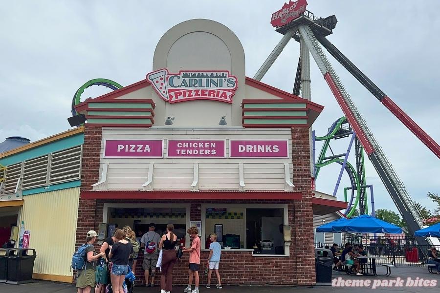 carlini's pizzeria six flags new england food prices