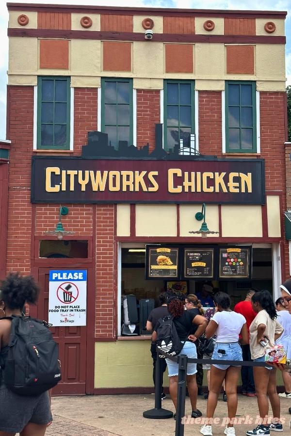 cityworks chicken six flags america