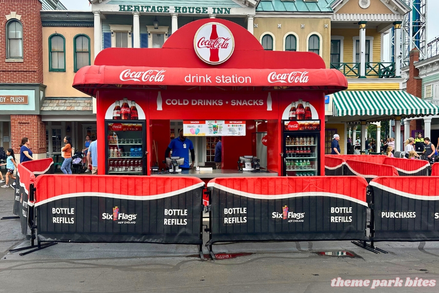 coca-cola kiosks six flags new england food prices