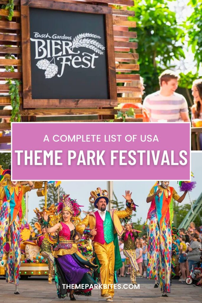 complete list of theme park festivals in the usa