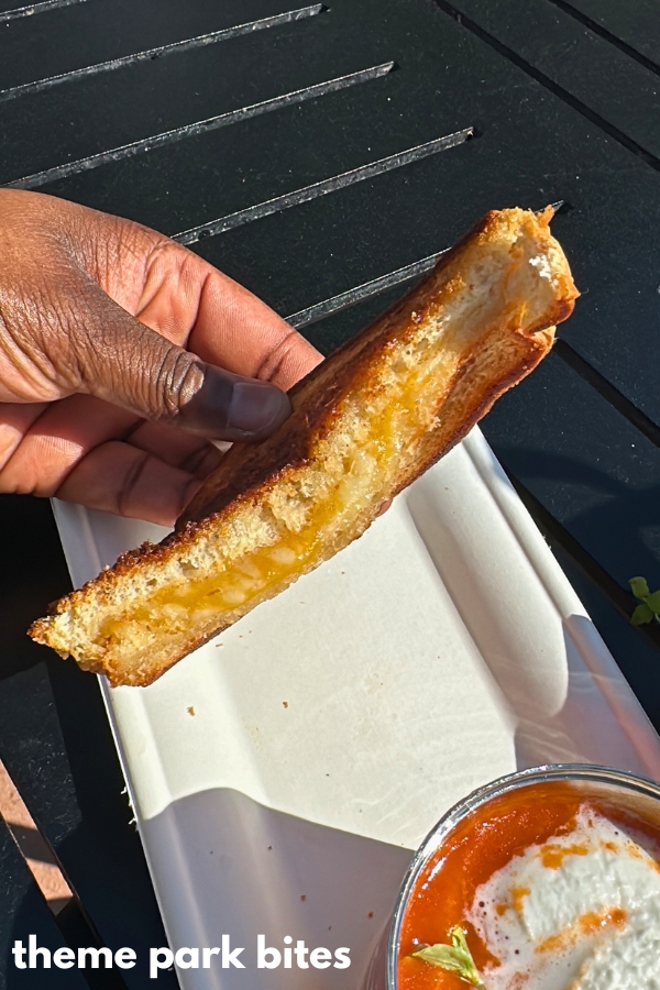 epcot food review festival of the arts tomato soup and grilled cheese