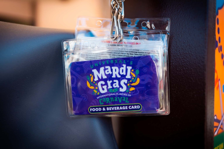 universal mardi gras food and beverage card tasting card theme park festivals