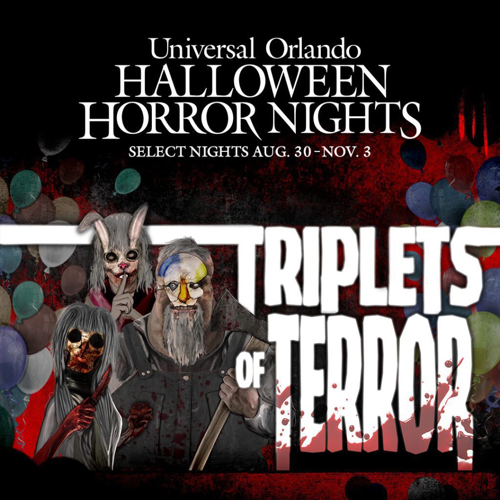 triplets of terror universal orlando halloween horror nights theme park bites