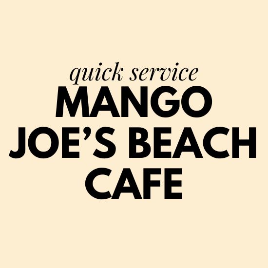 mango joe's beach cafe adventure island food prices