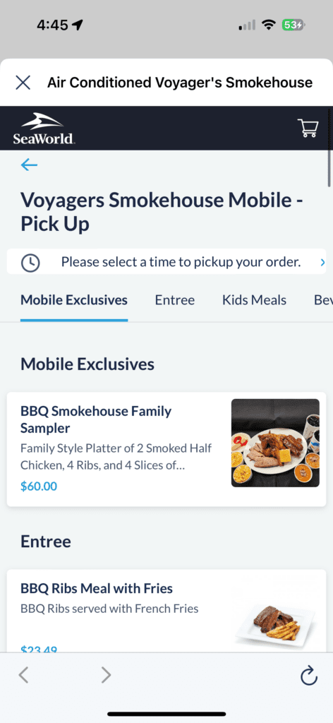 seaworld orlando mobile exclusive mobile ordering