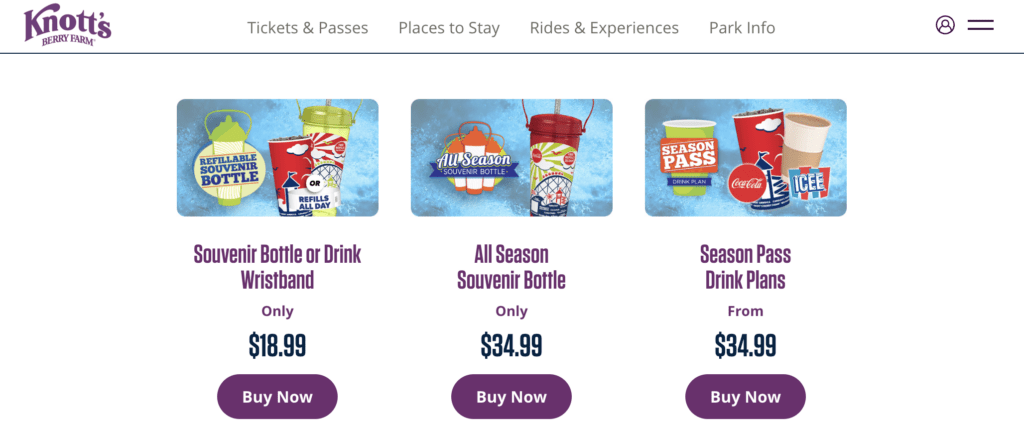 knott's berry farm drink plans