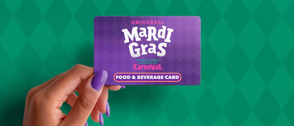 universal orlando mardi gras food and beverage card